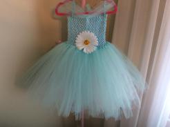 Tutu dress in turquoise Tutu dress in turquoise with white underlay